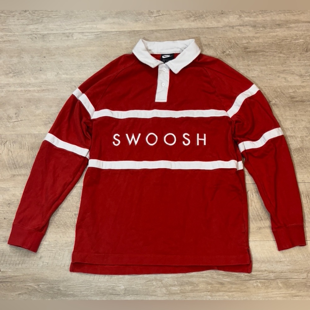 Nike Red and White Men's Shirt